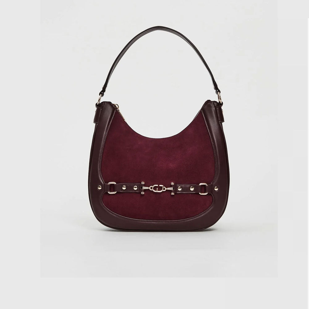 Gaudì Borsa Hobo in Suede Colore Bordeaux