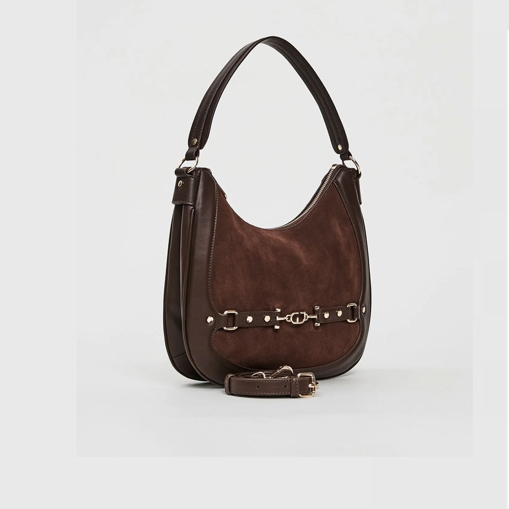 Gaudì Borsa Hobo in Suede Colore Marrone