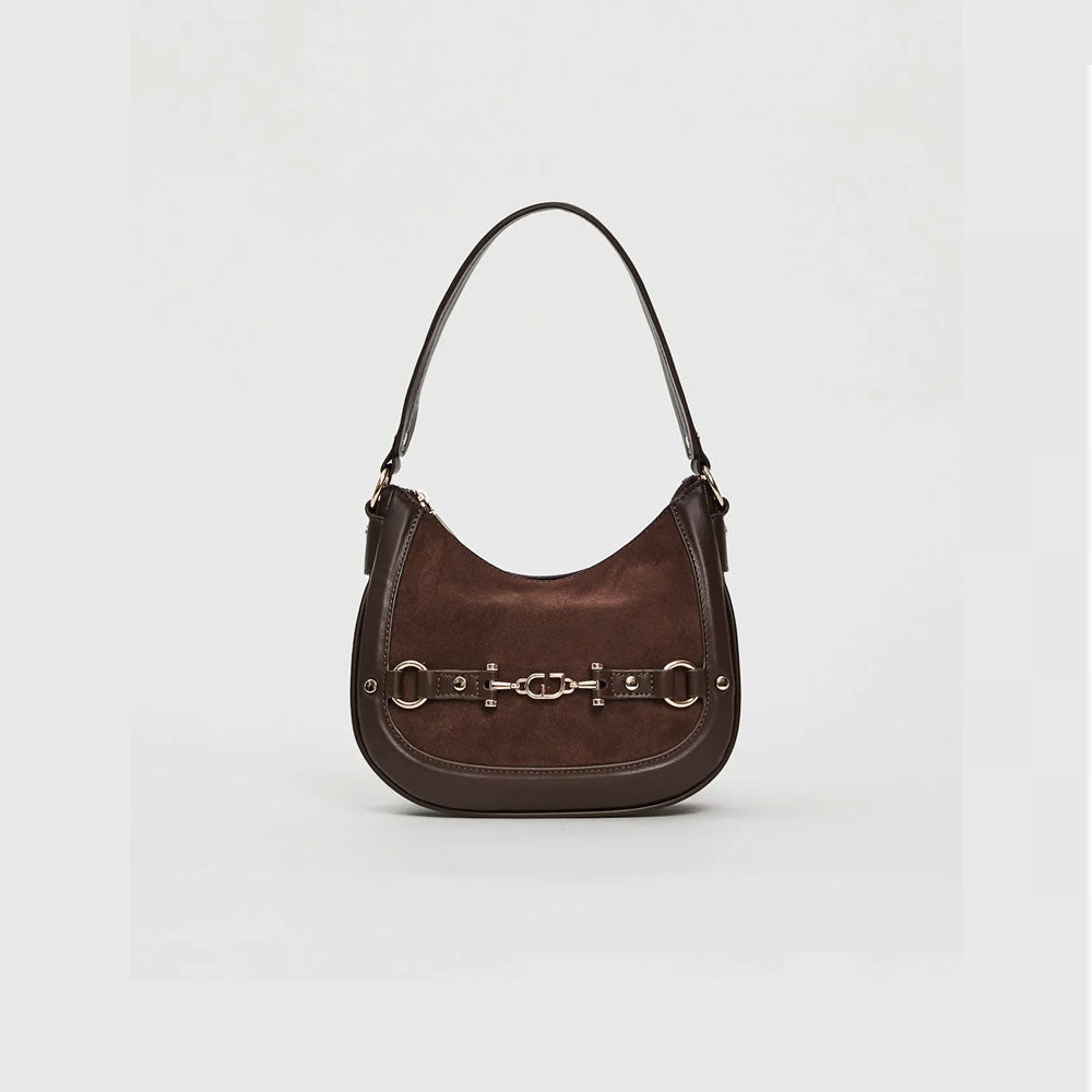 Gaudì Borsa Mini Hobo in Suede Colore Coffee
