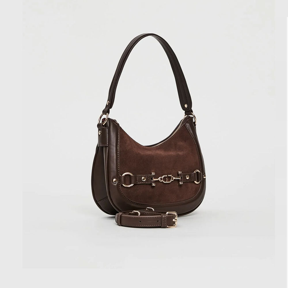 Gaudì Borsa Mini Hobo in Suede Colore Coffee