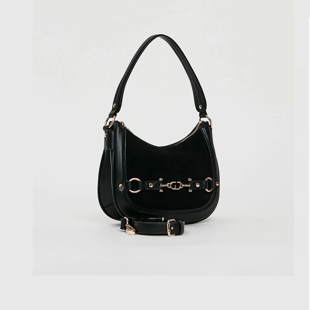 Gaudì Borsa Mini Hobo in Suede Colore Nero