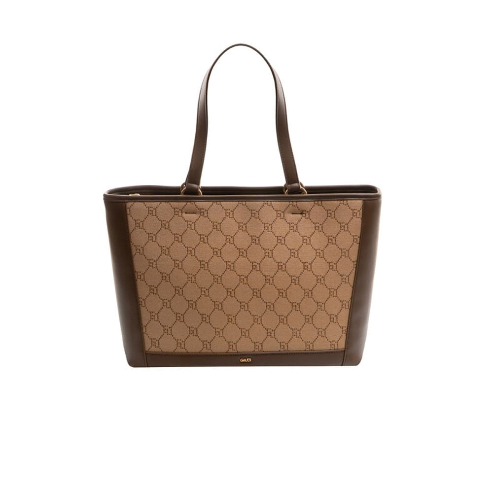 Gaudì Borsa Shopping con Logo Jacquard Colore Tan