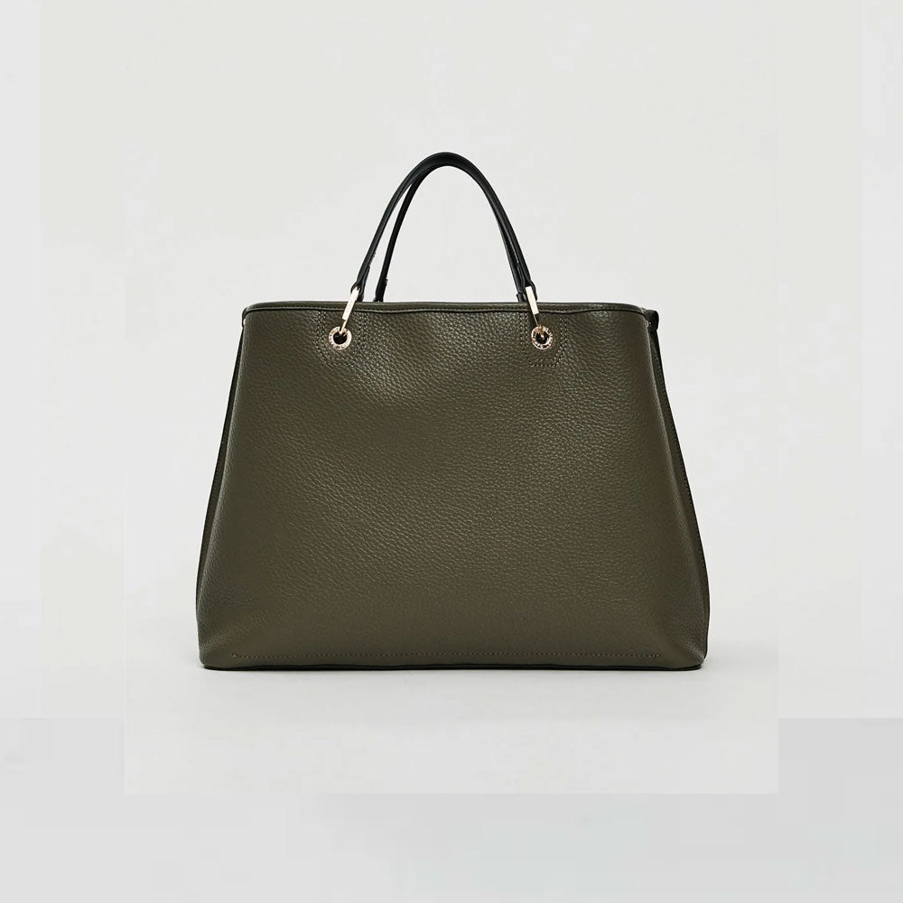 Gaudì Borsa Top Handle in Similpelle Large Colore Verde Militare