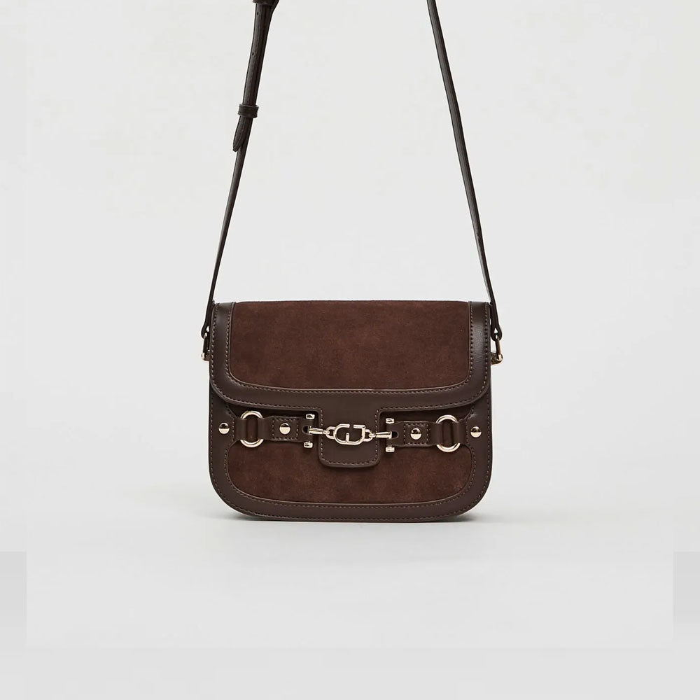 Gaudì Borsa con Tracolla Small in Suede Colore Coffee