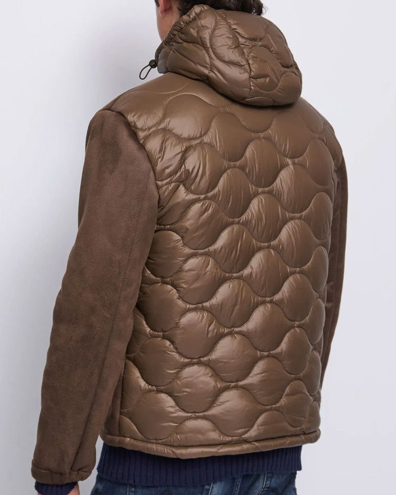 Gaudì Giubbotto in Similpelle e Nylon da Uomo Colore Marrone