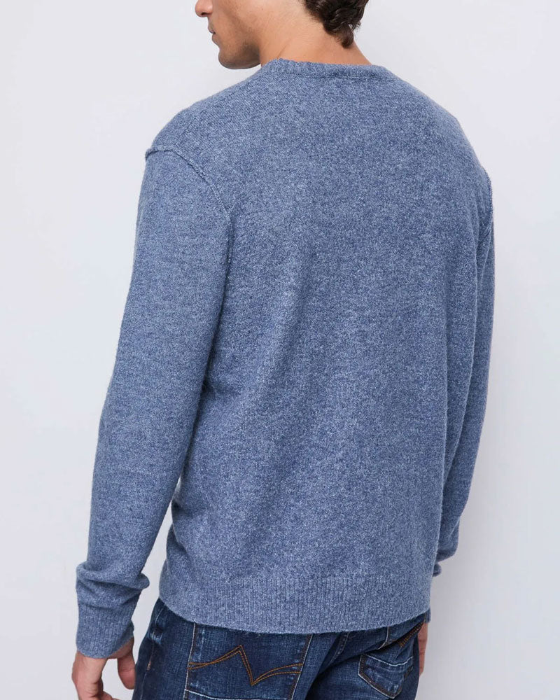 Gaudì Maglia Girocollo in Lana con Logo da Uomo Colore Blu