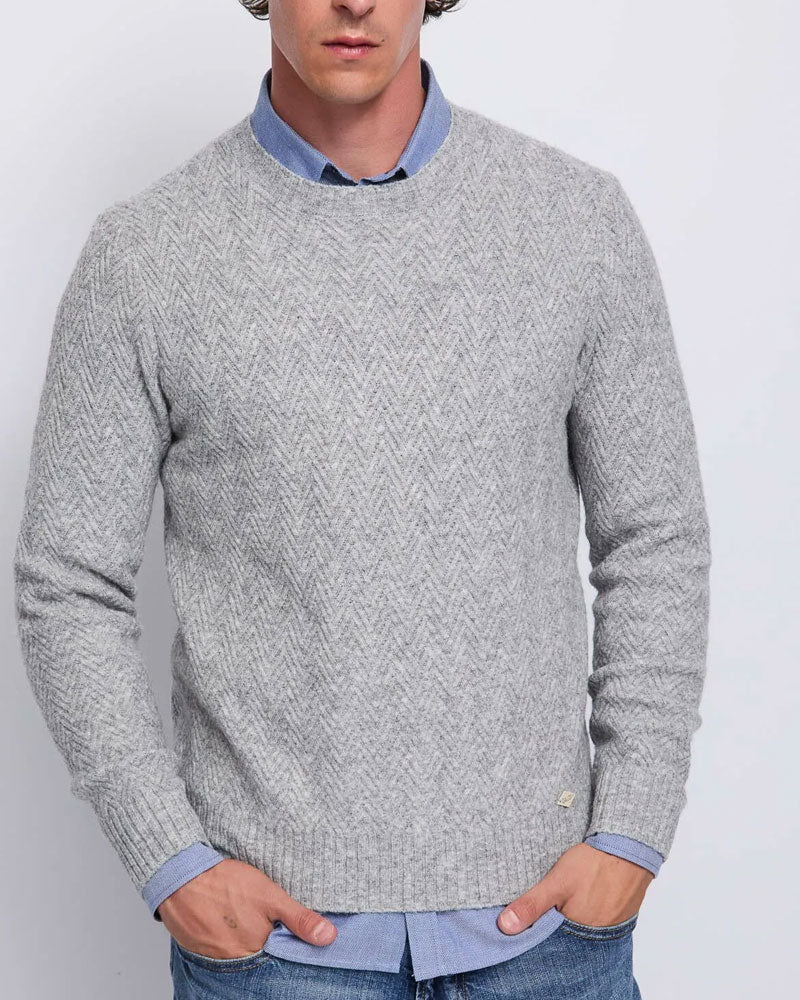 Gaudì Maglia Girocollo in Lana da Uomo Colore Grigio