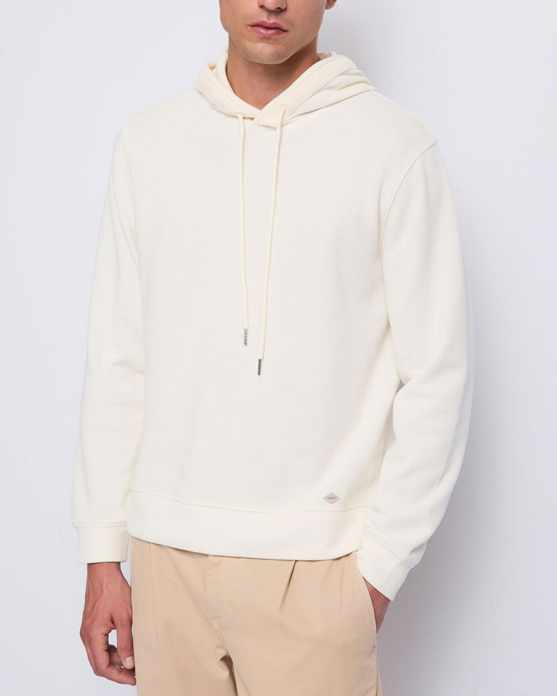 Gaudì Maglia in Cotone con Cappuccio da Uomo Colore Bianco
