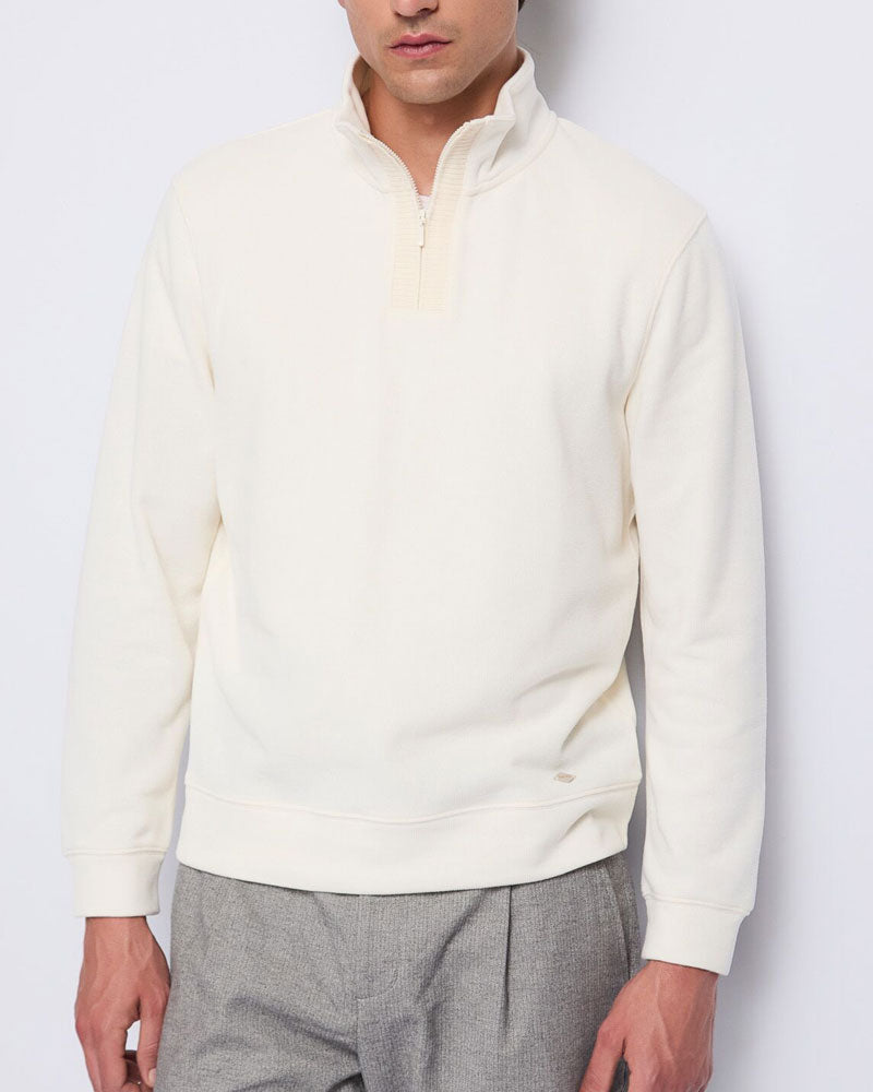 Gaudì Maglia in Cotone con Zip da Uomo Colore Beige