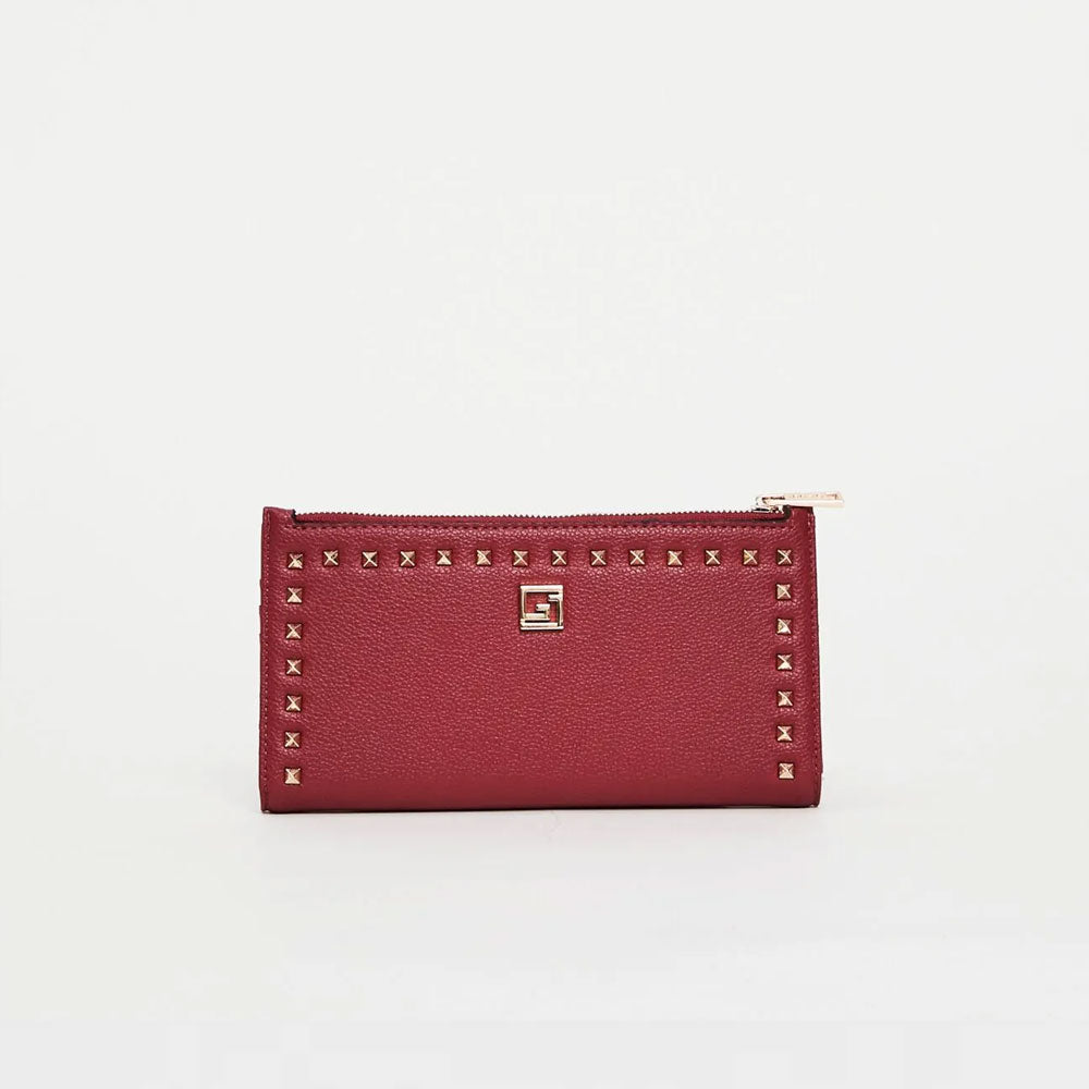 Gaudì Portafoglio Large con Borchie da Donna Colore Rosso