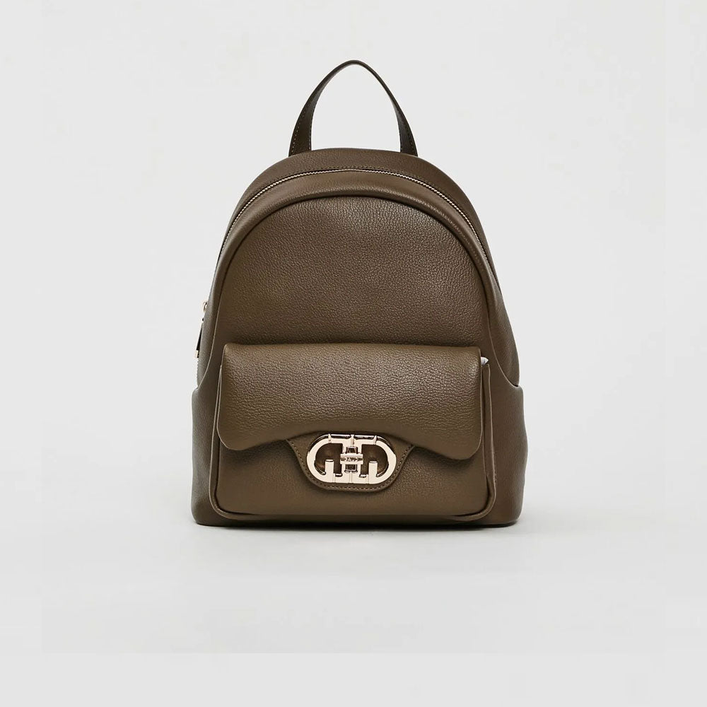 Gaudì Zaino con Logo in Similpelle Colore Verde Militare