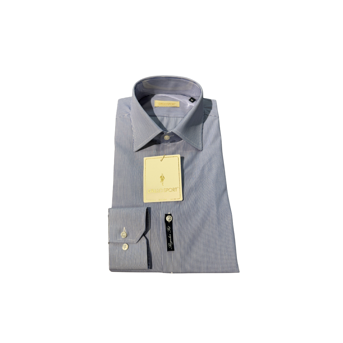 Grillo Sport Camicia Uomo Regular Fit a Righe Blu e Bianche