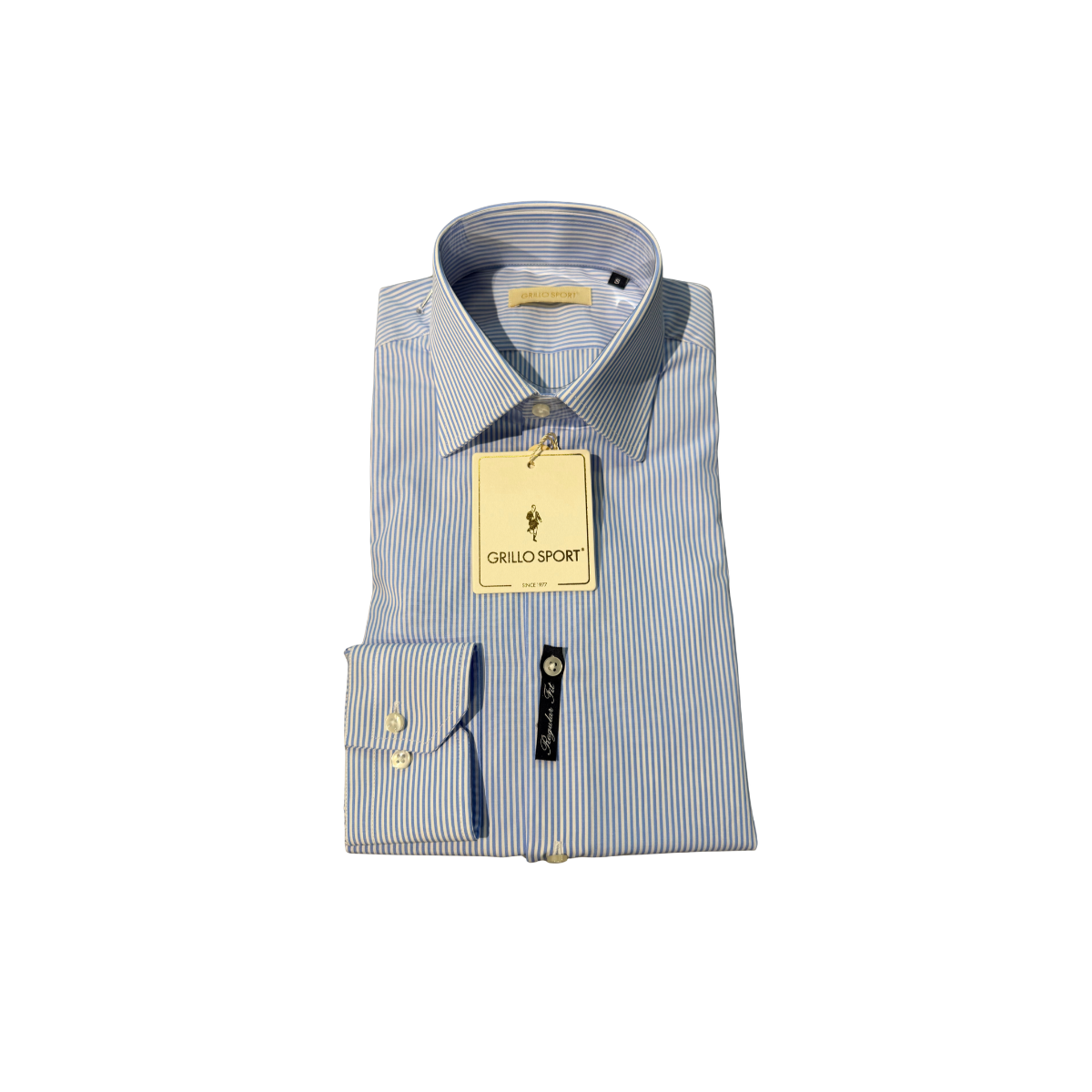 Grillo Sport Camicia Uomo Regular Fit a Righe Azzurre e Bianche