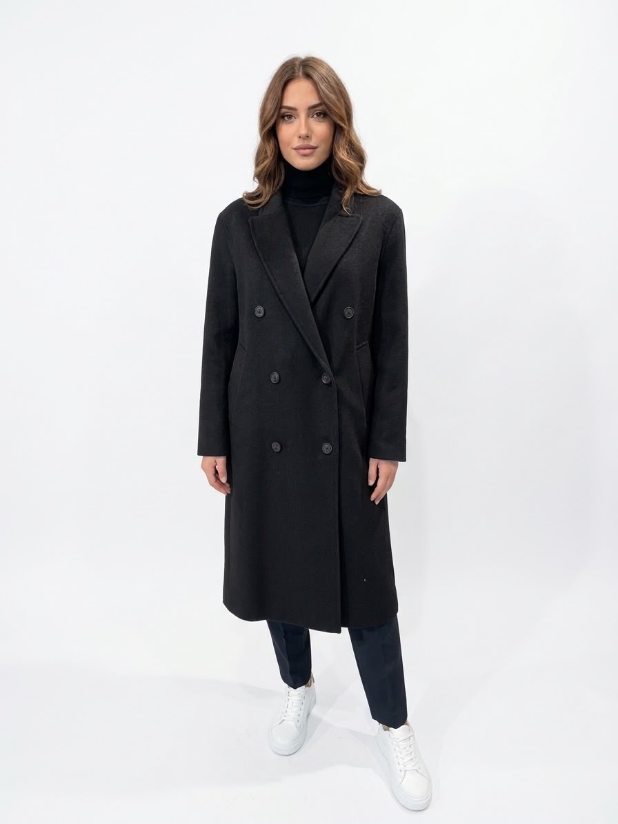 Grillo Sport Cappotto Doppio Petto Colore Nero
