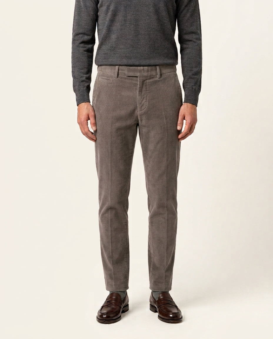 Grillo Sport Pantalone Uomo in Velluto Colore Fango