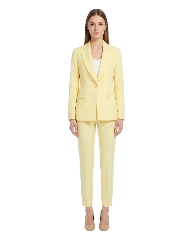 Grillo Sport Tailleur Colore Giallo Completo Giacca Monopetto e Pantalone Slim Cigarette