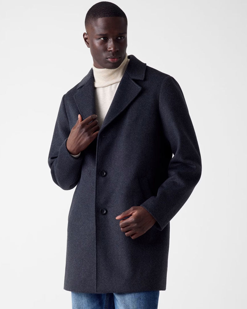 Guess Cappotto Sciancrato in Misto Lana Melton da Uomo Colore Blu