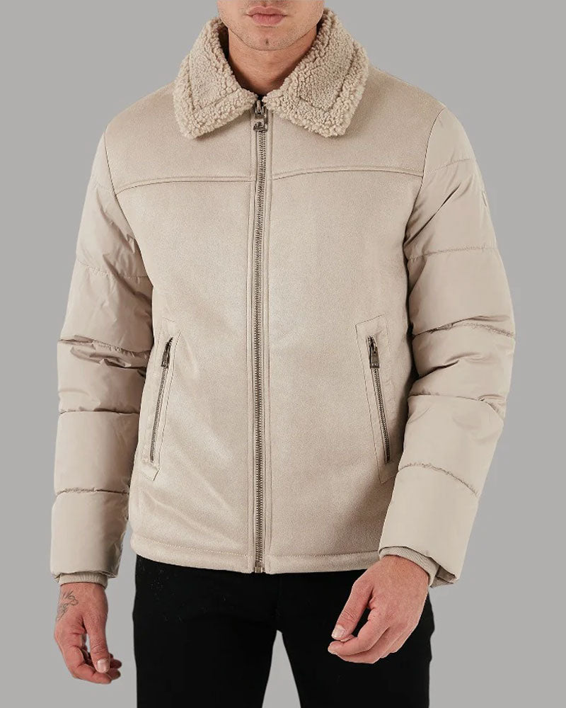 Guess Giacca Eco Montone da Uomo Colore Beige