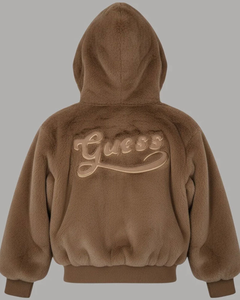 Guess Giacca Lucrezia con Cappuccio da Donna Colore Marrone Chiaro