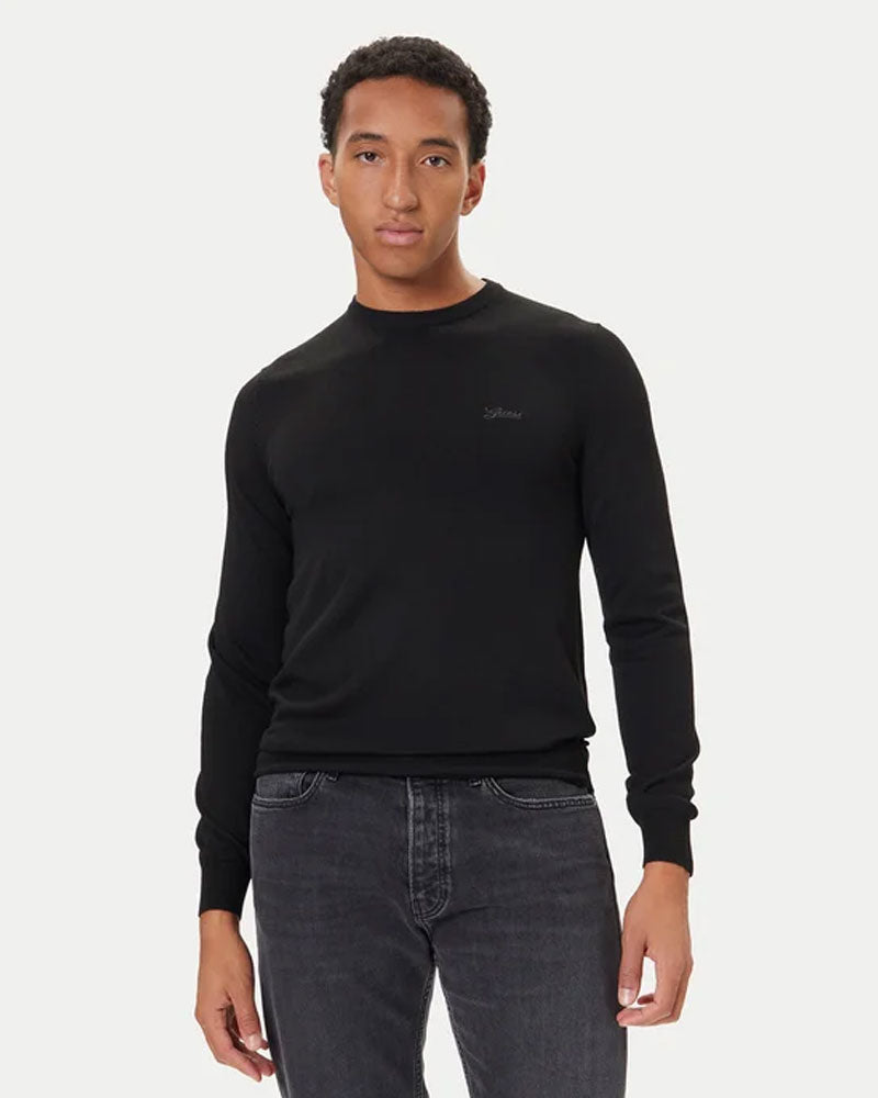 Guess Maglioncino con Logo da Uomo Colore Nero