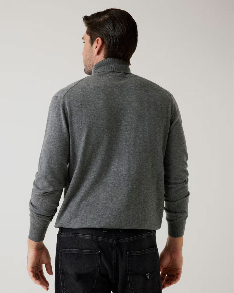 Guess Maglione Collo Alto In Misto Lana da Uomo Colore Grigio