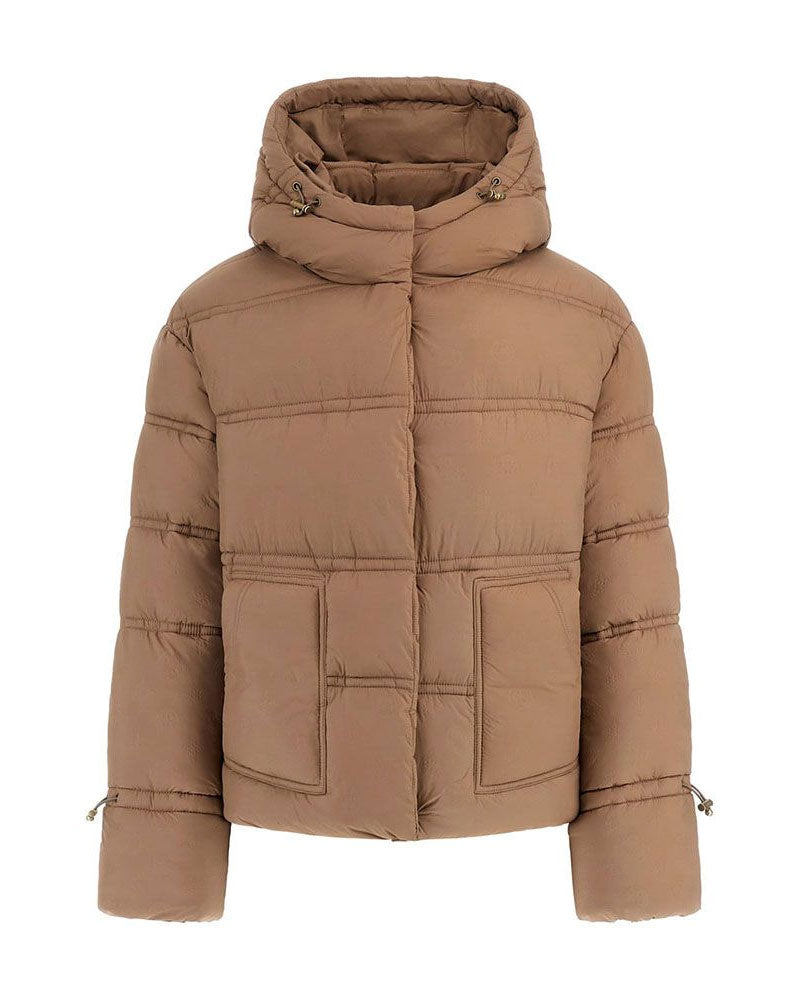 Guess Piumino Crop New Daisy da Donna Colore Beige