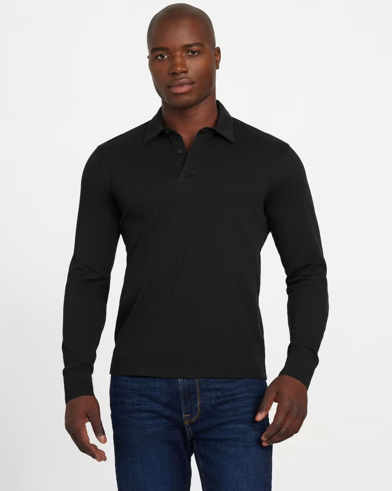 Guess Polo Manica Lunga da Uomo Colore Nero
