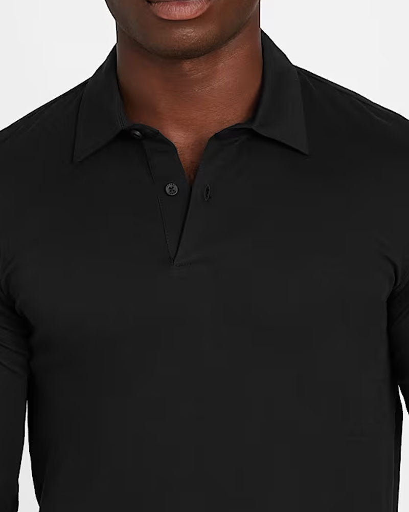 Guess Polo Manica Lunga da Uomo Colore Nero