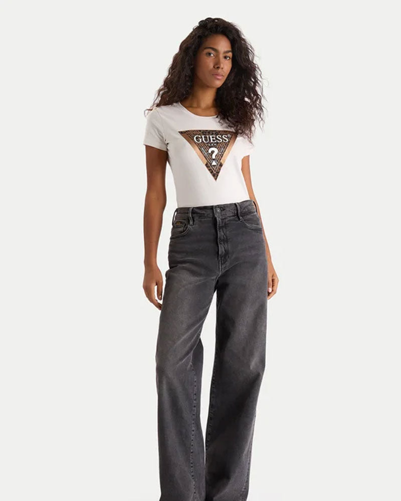 Guess T-Shirt con Stampa da Donna Colore Bianco