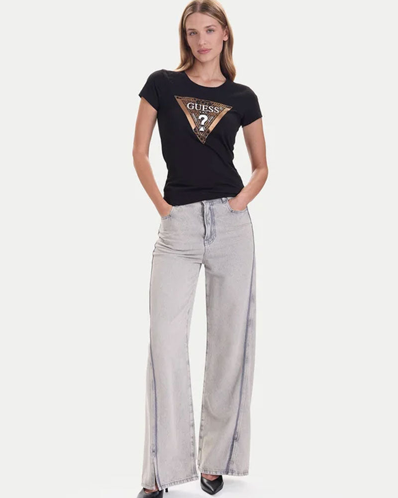 Guess T-Shirt con Stampa da Donna Colore Nero