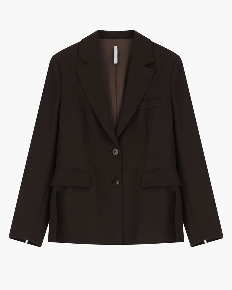 Imperial Blazer Monopetto con Tasche a Filetto e Spacchi Laterali Colore Moro
