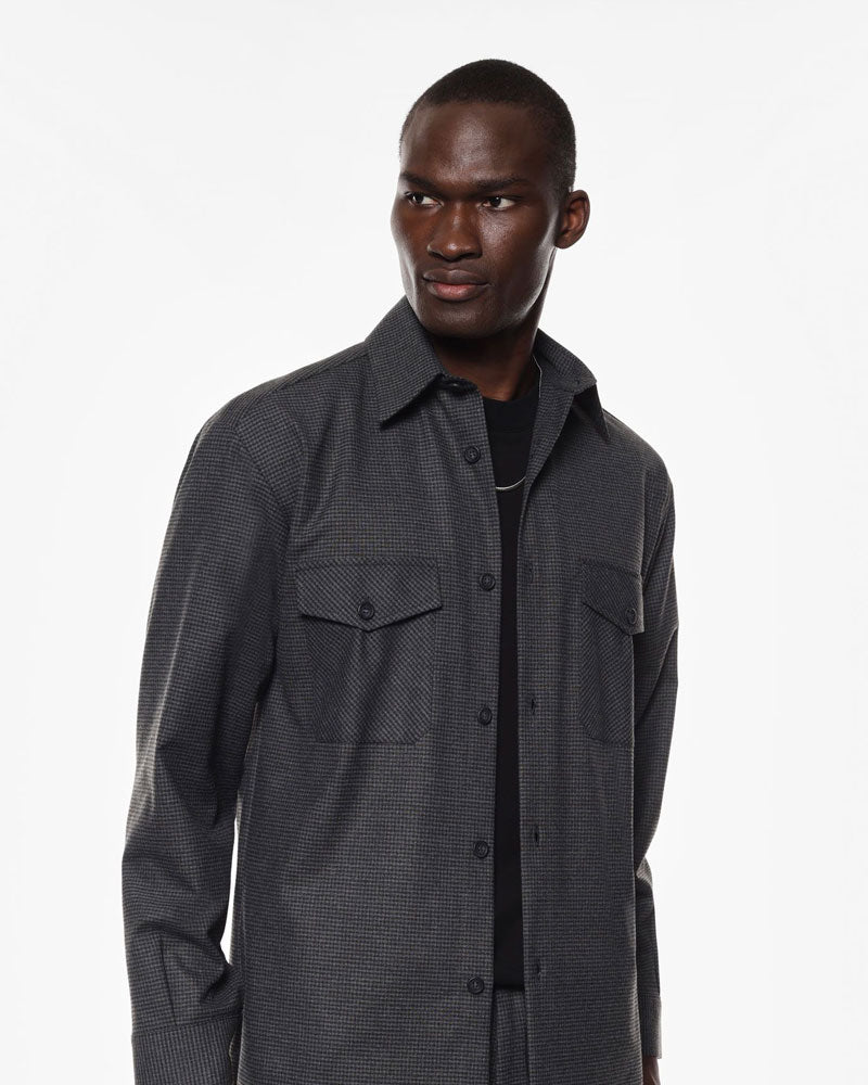 Imperial Camicia Check Regular Fit con Tasche Frontali Colore Nero/Grigio da Uomo