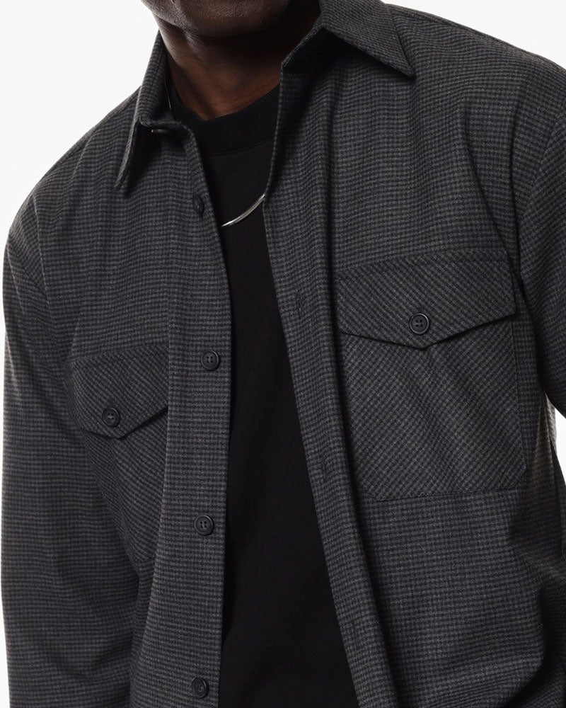 Imperial Camicia Check Regular Fit con Tasche Frontali Colore Nero/Grigio da Uomo