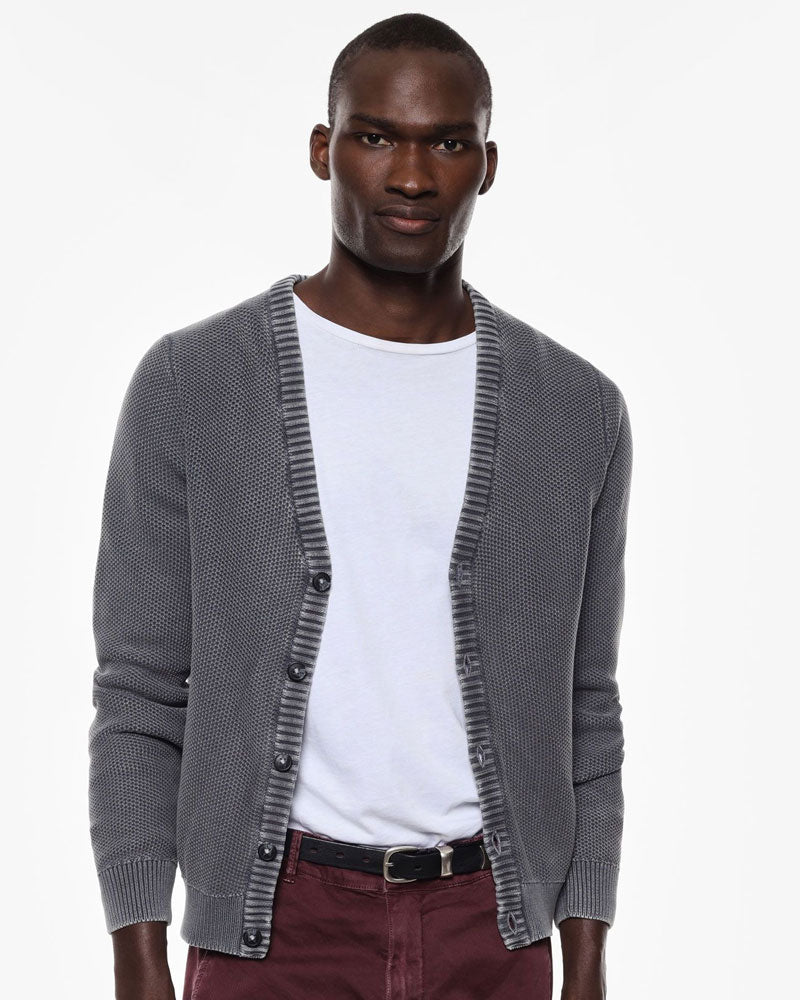 Imperial Cardigan con Maniche Lunghe e Scollo a V da Uomo Colore Grigio