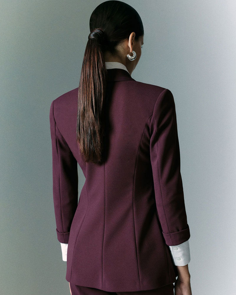 Imperial Giacca Doppiopetto Classica da Donna Colore Prugna