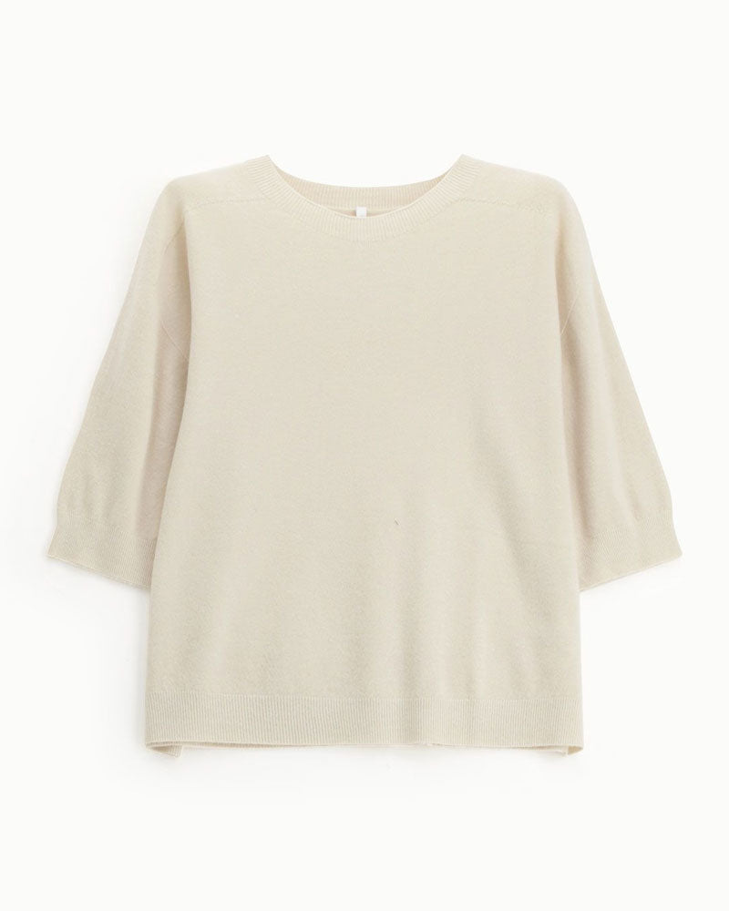 Imperial Maglione Girocollo Ampio Manica Tre Quarti da Donna Colore Gesso