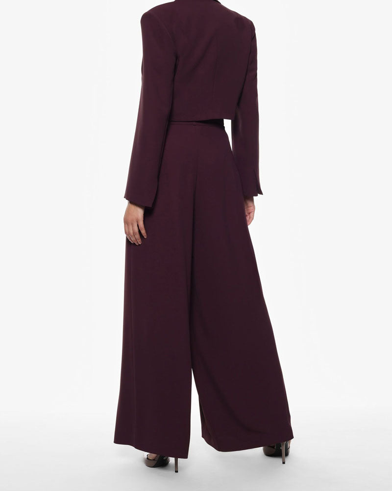 Imperial Pantalone Ampio con Pinces Colore Prugna