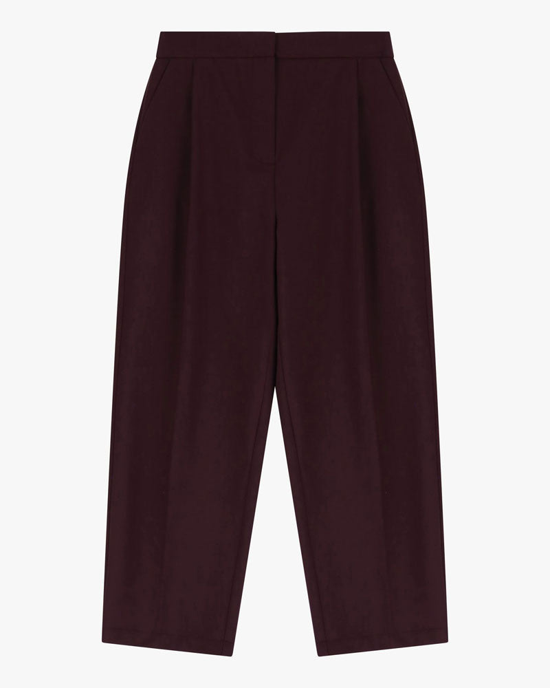 Imperial Pantaloni Cropped a Vita Alta da Donna Colore Prugna