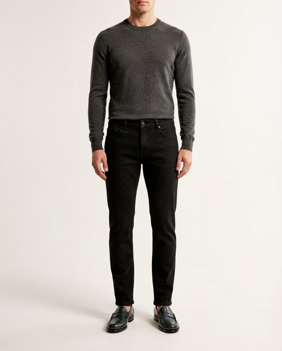 Jeans Uomo 5 Tasche Slim Fit Colore Nero