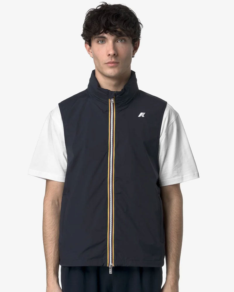 K-Way Gilet Smanicato Valen Stretch Nylon Jersey Colore Blu Scuro