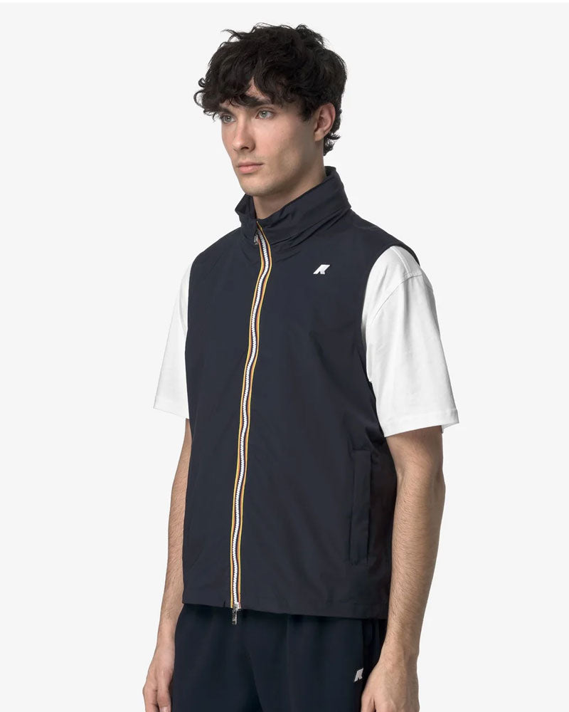K-Way Gilet Smanicato Valen Stretch Nylon Jersey Colore Blu Scuro