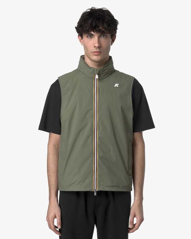 K-Way Gilet Smanicato Valen Stretch Nylon Jersey Colore Verde