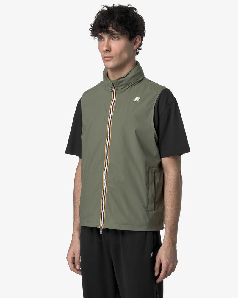 K-Way Gilet Smanicato Valen Stretch Nylon Jersey Colore Verde