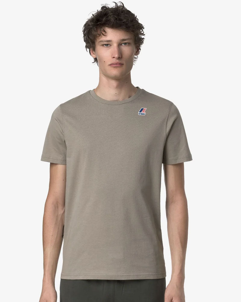 K-Way T-Shirt Leonide in Cotone Colore Tortora