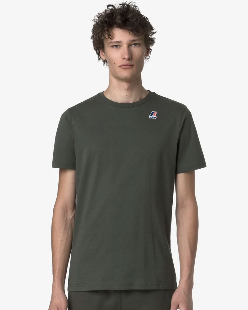 K-Way T-Shirt Leonide in Cotone Colore Verde Scuro