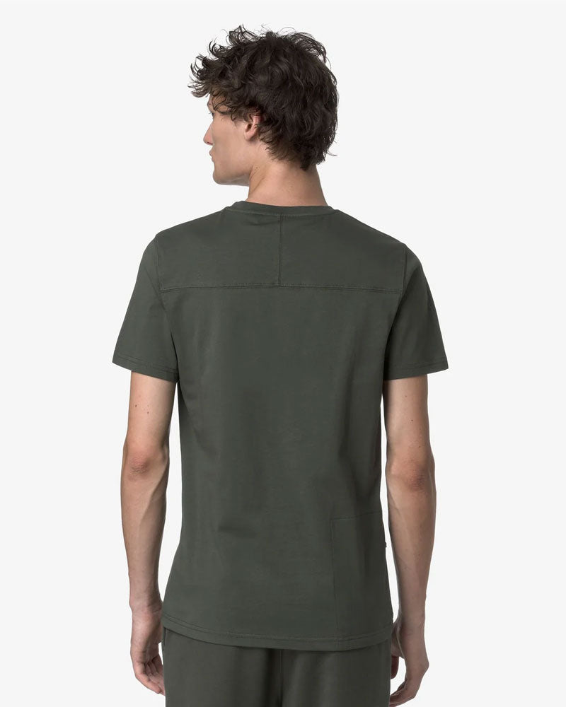 K-Way T-Shirt Leonide in Cotone Colore Verde Scuro