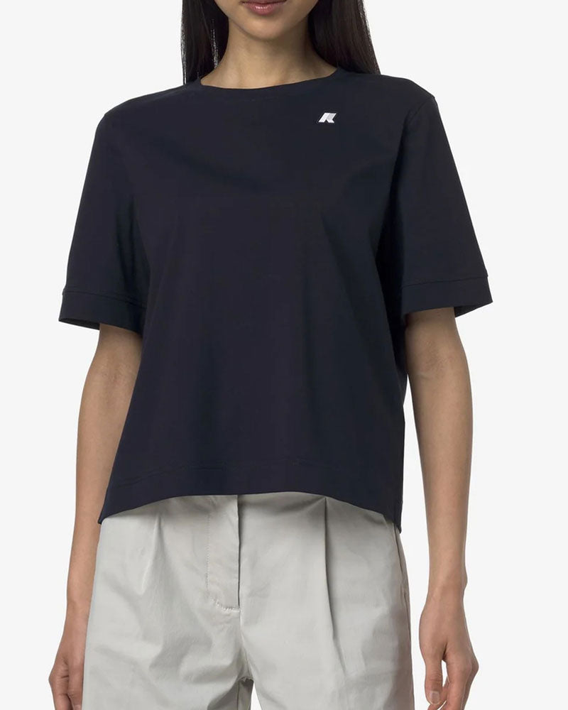 K-Way T-Shirt con Logo da Donna Colore Blu Scuro