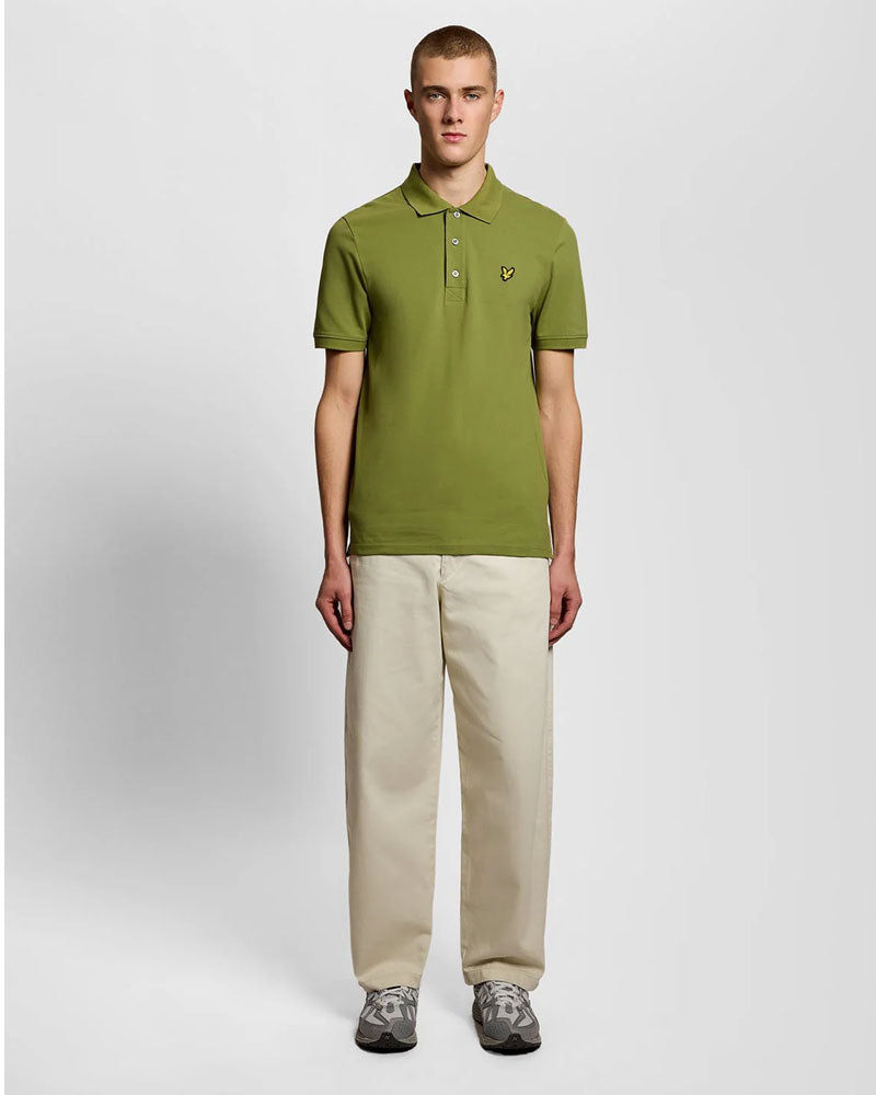 Lyle & Scott Polo in Cotone con Logo Colore Verde Erba