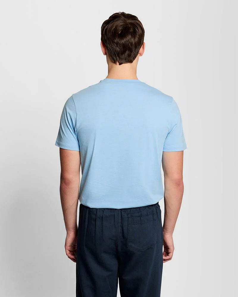 Lyle & Scott T-Shirt in Cotone Superfine Colore Azzurro