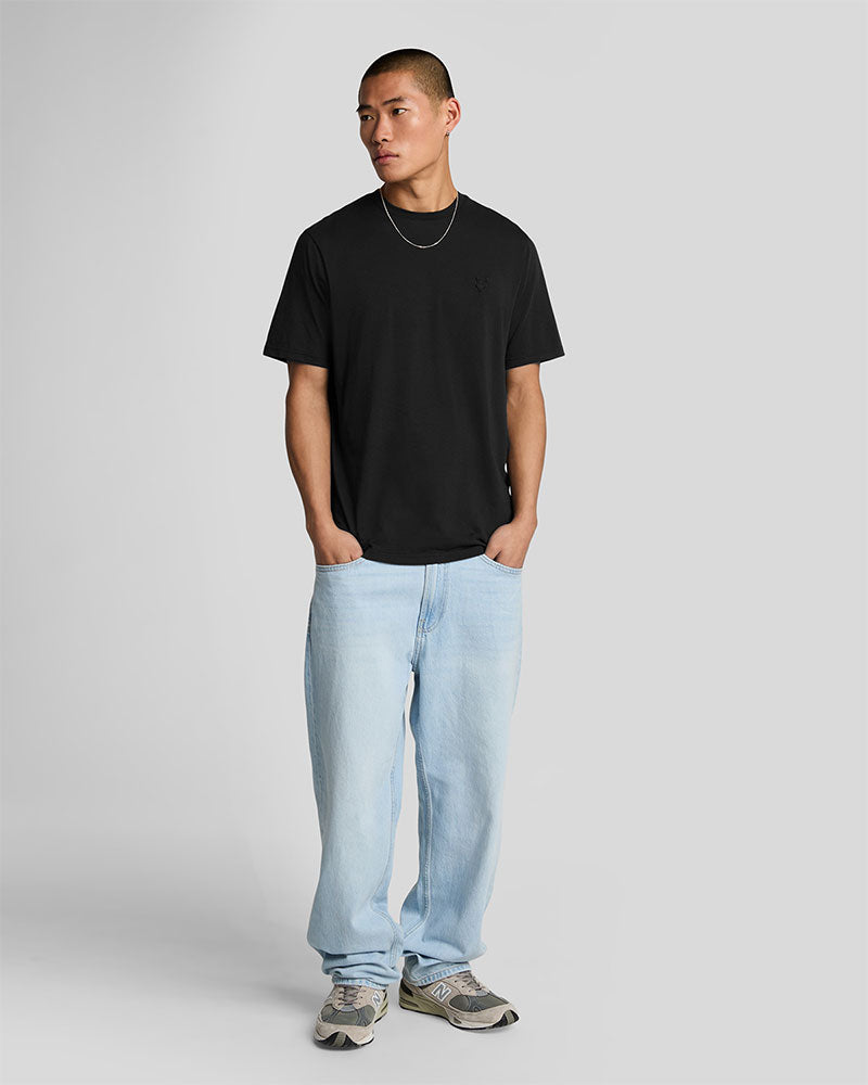 Lyle & Scott T-Shirt in Cotone Superfine Colore Nero